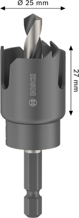 Serra copo tipo mandril Bosch para madeira e drywall 25 x 27 mm.